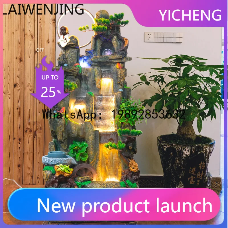 LYY  Rockery Water Fountain Wealth-Attracting Humidifier Ornament Decoration Landscape