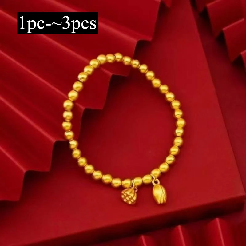 Alloy Gold Bracelet Two Generations Happy Lotus Pond Bracelet Women's Bracelet Men's Bracelet Yellow Bracelet