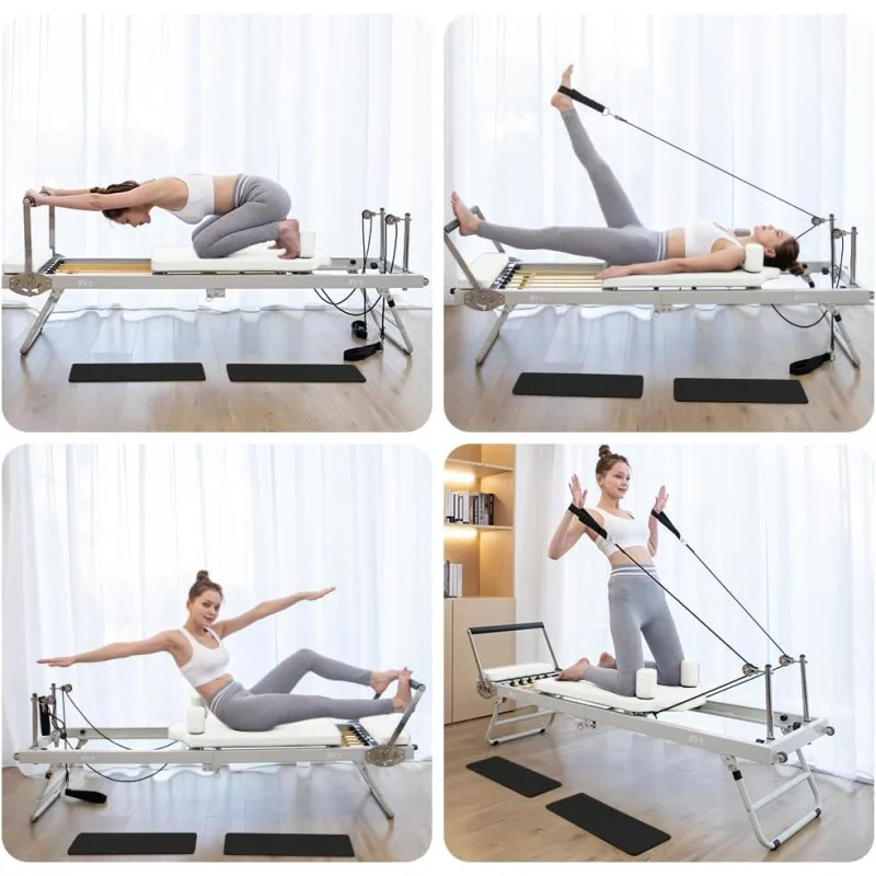 Foldable Pilates Reformer,  Machine & Equipment for Gym Workout and Home Use, Suitable  Intermediate  Beginners