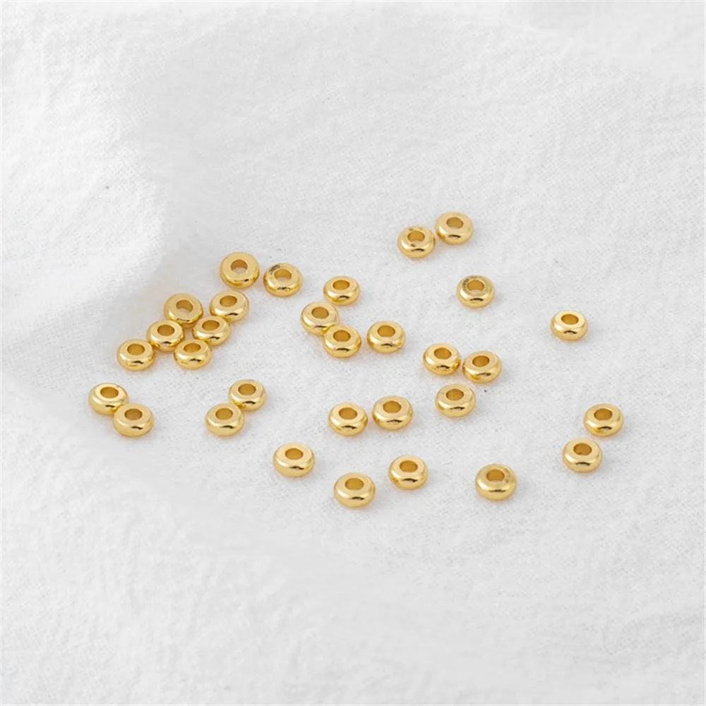 

50PCS 18K Gold-coated Color-Changing Accessories, Spacers, 3mm, 4mm, DIY, Loose Beads