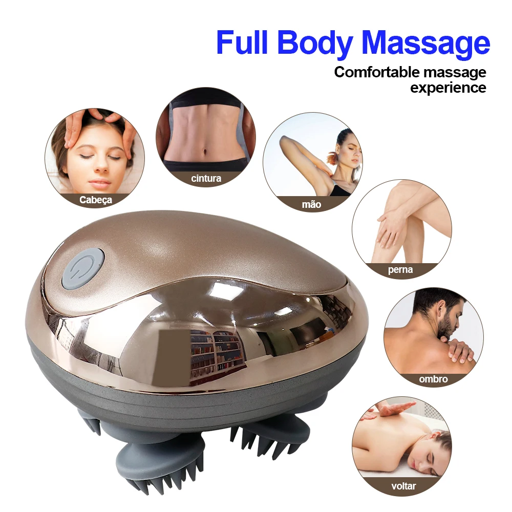 

Electric 6 Modes Head Massage Silicone Scalp Body Massager Tools Magnetic Suction Kneading Vibration Therapy Hair Growth SPA