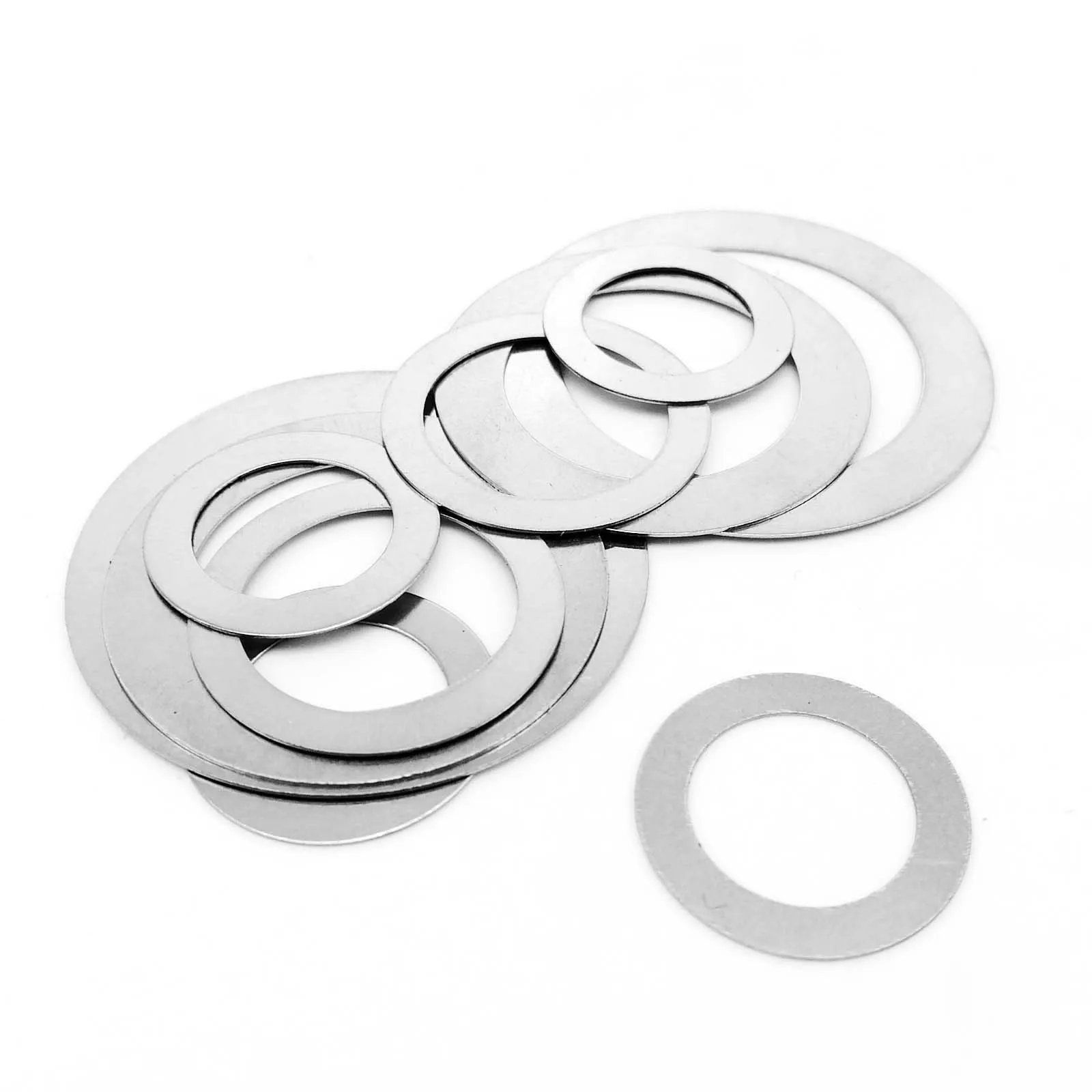 250pcs/box 0.1mm Thick Ultra Thin Flat Washer Plain Ultrathin Adjusting Shim Mix M3 M4 M5 M6 M8 Set Kit 304 A2 Stainless Steel