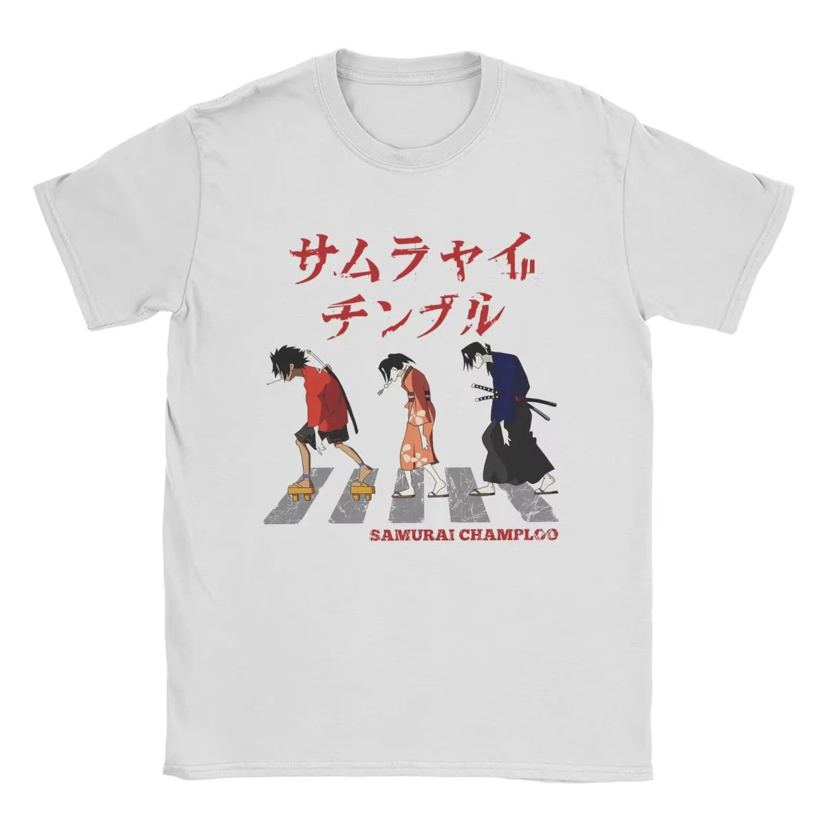 Samurai Champloo Walking Fuu Mugen Jin T Shirts Men Pure Cotton Funny Round Neck Tees Short Sleeve Casual Summer Top Hot Sale