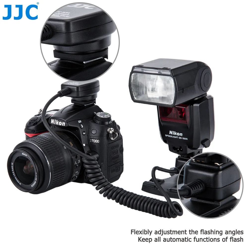 JJC 1.3m TTL Off Camera Flash Cords Hot Shoe Sync Remote Light Focus Cable for Nikon D series DSLR Speedlites SB-5000/SB-800