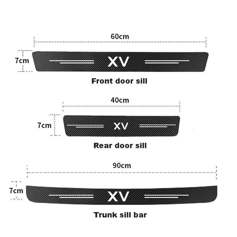 Auto Carbon Fiber Decals Stickers Car Door Threshold Scuff For Subaru XV Accessories