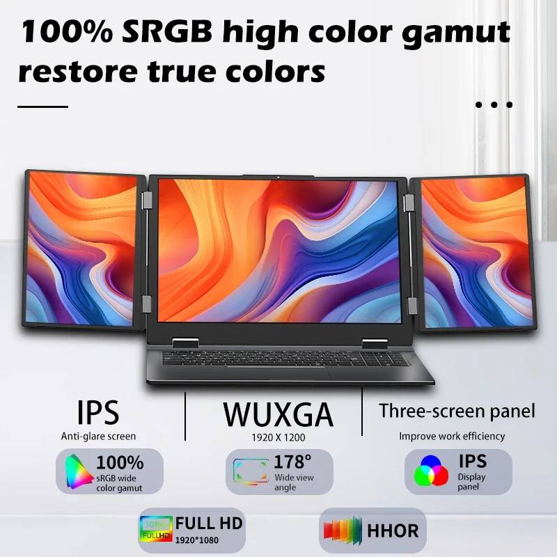 SZBOX MAX16 Laptop Three Screen Display WiFi5 RJ45 Intel i7-12700H Dual Channel M.2 NVME/SATA SSD 64GB 4TB BT5.0 Gaming Computer