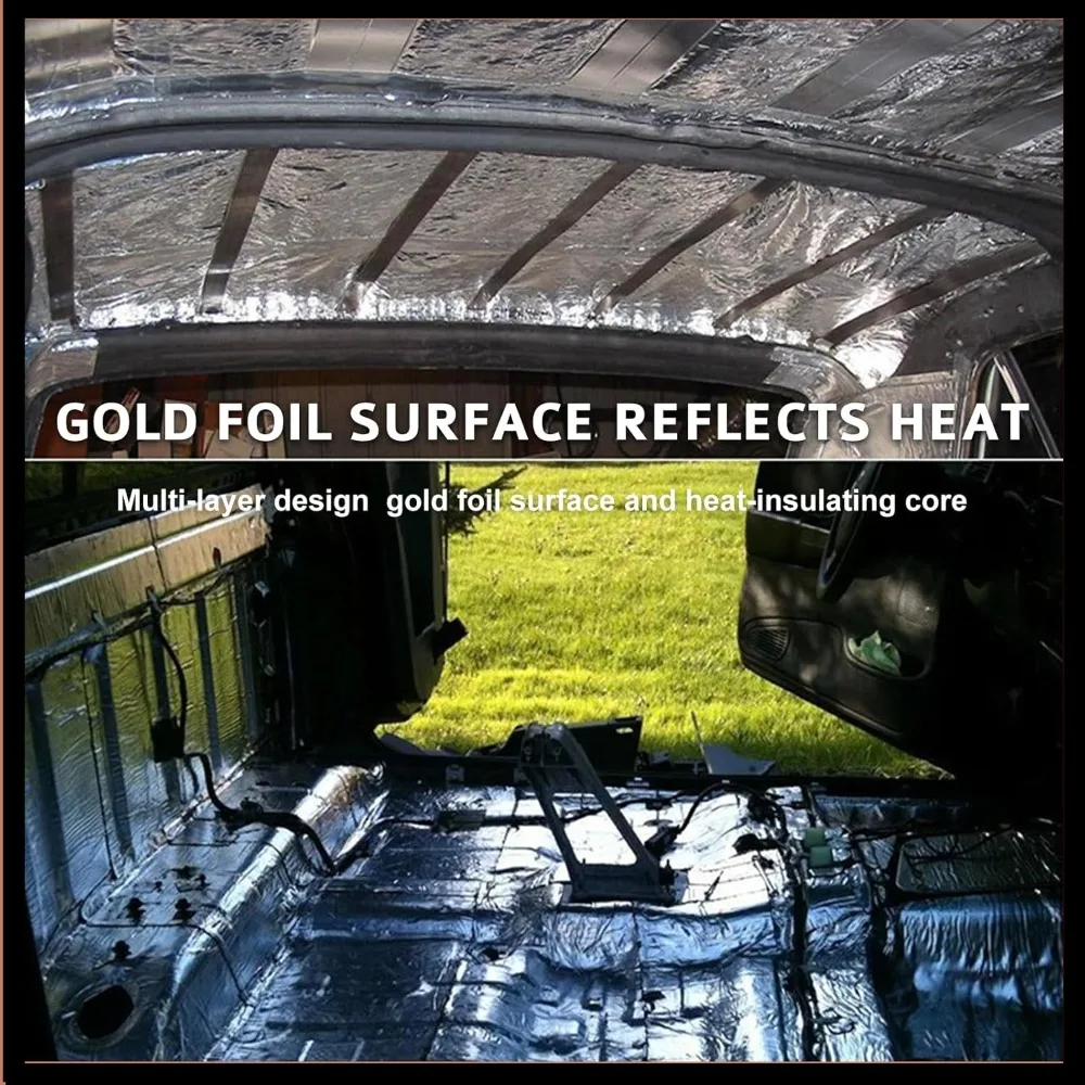 2000x500 مللي متر 5/10 مللي متر سيارة الصوت حصيرة الألومنيوم احباط مقاومة للحريق ارتفاع درجة الحرارة المقاومة رغوة حصيرة للسيارات هود تقليم سقف الباب الجذع