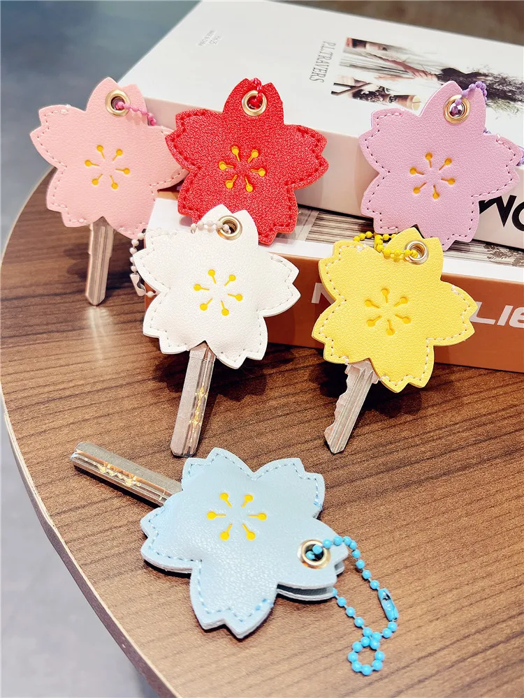 Novel Unique Design Flower Cartoon Mini Key Case Cute Leather Water Drop Access Control Card PU Protective Case