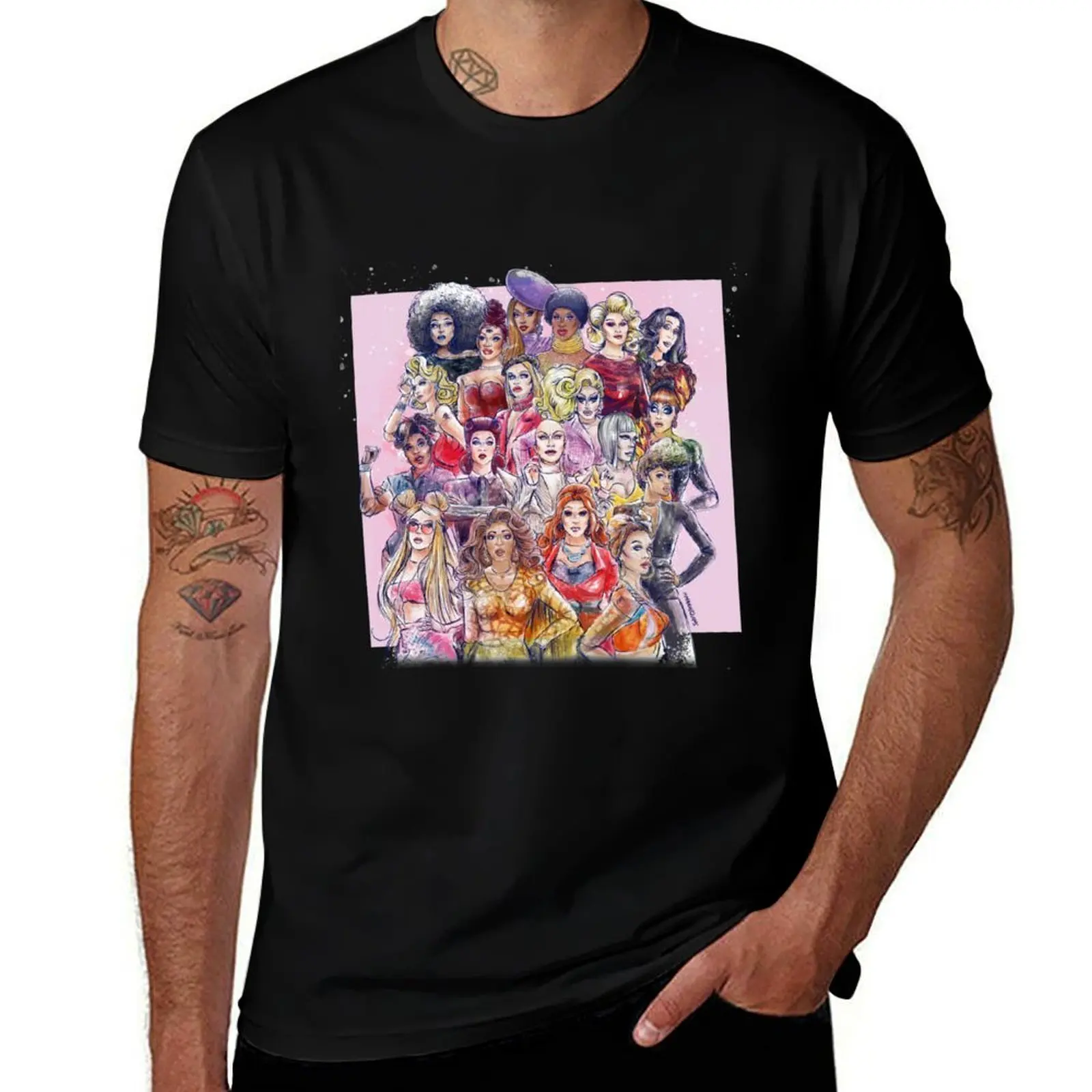 

RuPaul's Drag Race All Winners T-Shirt anime t shirts oversize g man t shirts for men T-Shirt