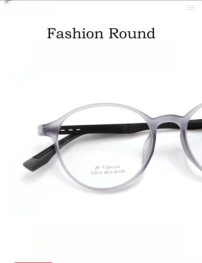 YIMARUILI Ultraleichte, bequeme, flexible TR90-Brille, Retro, rund, Titan, optische Brillengestelle für Herren und Damen – Detail 2