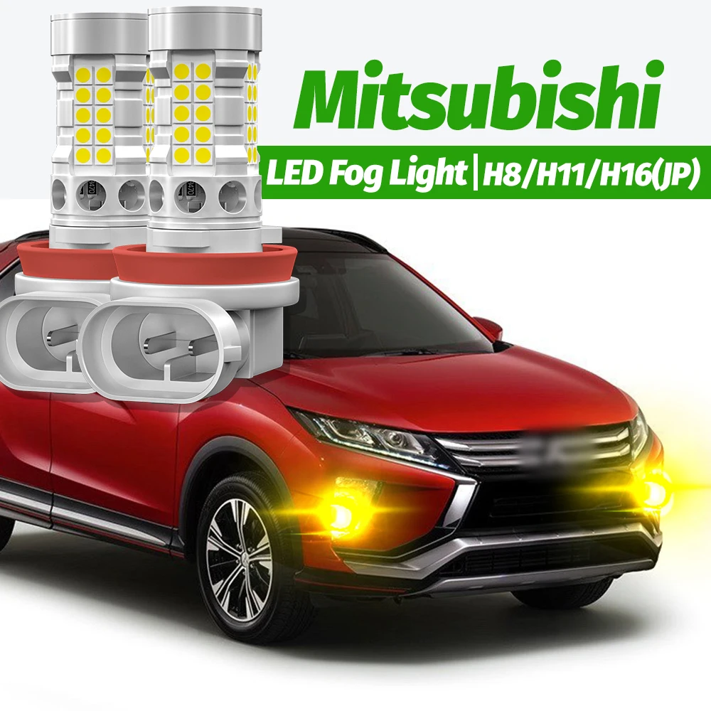 2x LED Fog Light H8 H11 H16 Canbus For Mitsubishi ASX Colt Eclipse Cross Lancer 8 Outlander 2 3 Pajero Shogun 4 V80 V93 V97 V98