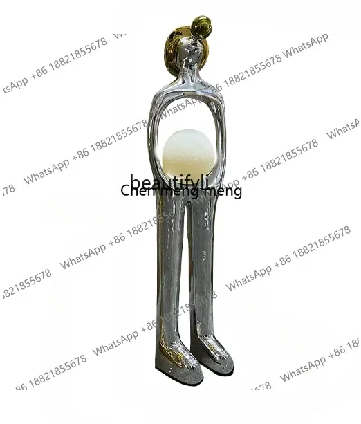 Humanoid Art Sculpture Floor Lamp Hotel Lobby Exhibition Hall Club KTV Light Luxury Fiberglass Decoration Ornaments