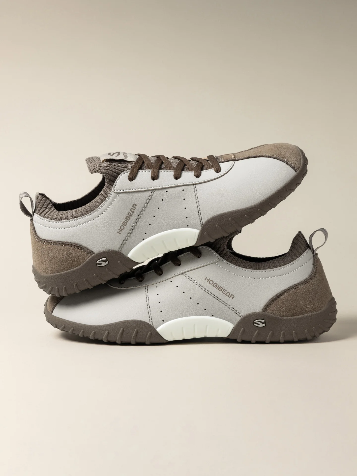 HOBIBEAR Sneaker mit breiter Zehenbox für Herren und Damen, minimalistische Wanderschuhe aus Kunstleder, leichte Schnür-Freizeitsneaker – Detail 17