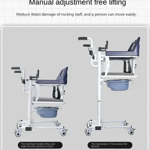 كرسي نقل مصعد المريض المتقدم ، بجانب السرير الصوان ، كرسي متحرك للنقل الصامت ، كرسي دش حمام مساعد ، متعدد الاستخدامات ، 5 في 1 أفضل 10 مبيعات للكراسي المتحركة المستعملة - رقم 2