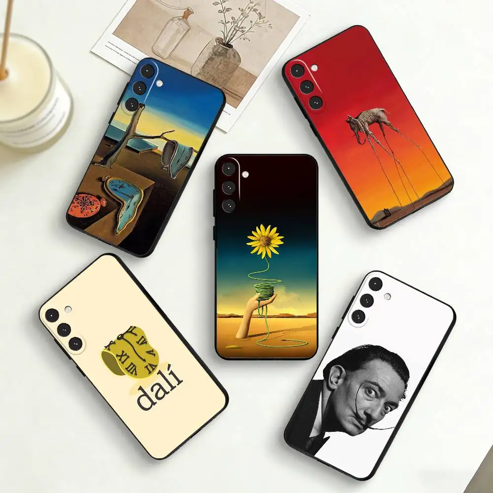 Salvador Dali Melting Clock Phone Case For Samsung Galaxy A73,A72,A71,A70,A53,A52,A51,Others Soft Black Cover