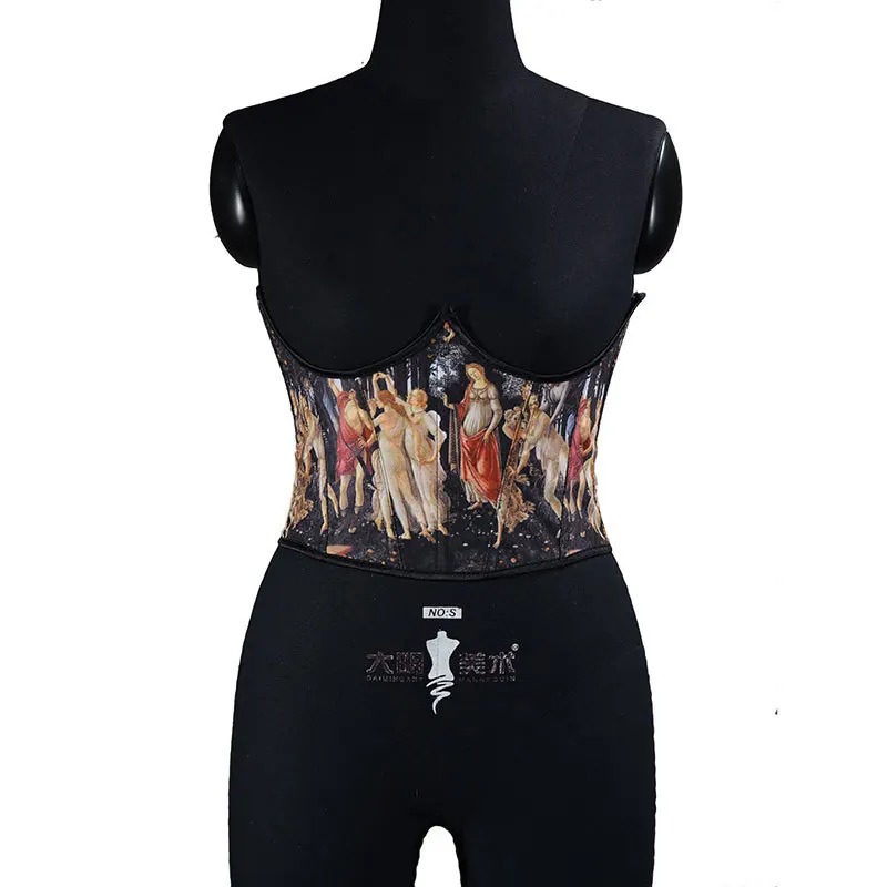 جديد 21 سنتيمتر لوحة زيتية قصيرة الرجعية بعد الربيع الأسود ، الأشرطة ، دعم الصدر ، ختم الخصر ، نحت الجسم ، إغلاق البطن ، بقعة #5