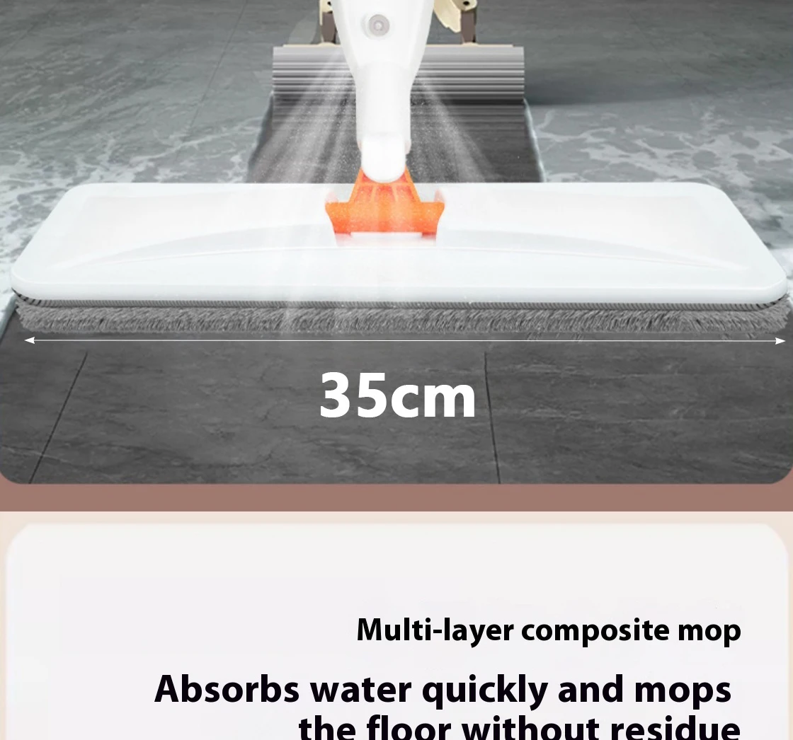 Neuer großer Haushalts-Sprühmopp mit austauschbarer Mikrofaser-Pad für die Nass- und Trockenreinigung, Mikrofaser-Pads, rotierender Sprühmopp-Besen – Detail 7