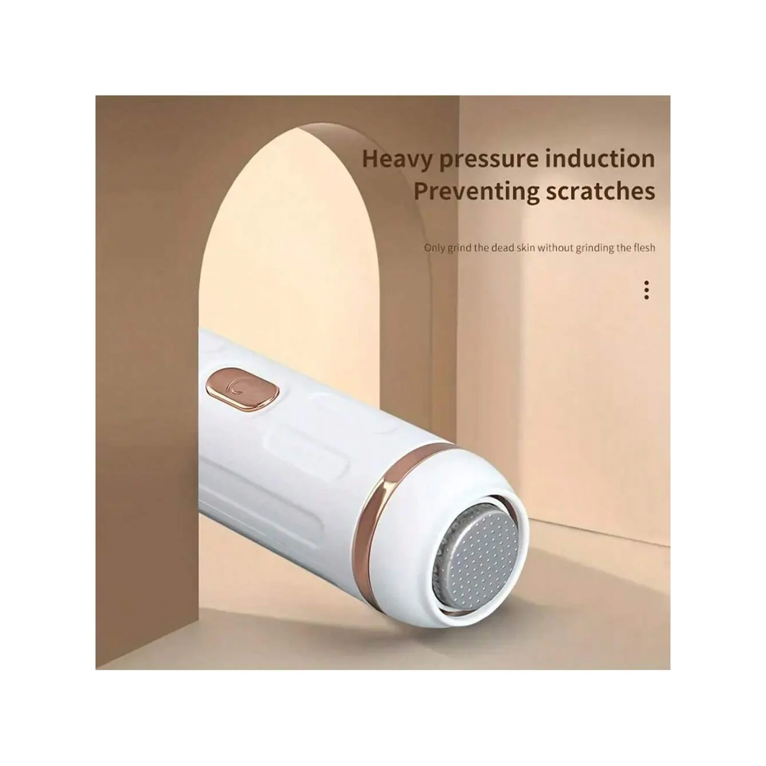 مطحنة قدم قابلة لإعادة الشحن عبر USB مع مكنسة كهربائية - مزيل مسامير القدم المقاوم للماء ومقشر الجلد الميت