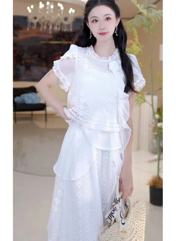 

Chic Loose Women's Spring Fashion Set Casual Pants round Neck Long Sleeve Sweet Style Korean Trend Two-Piece Suit