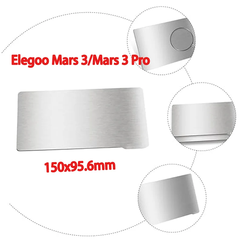 

ENERGETIC Elegoo Mars 3/3 Pro полимерная объединительная пластина 150x95 мм SLA/DLP гибкий пружинный стальной лист + магнитное основание для 3d-принтера