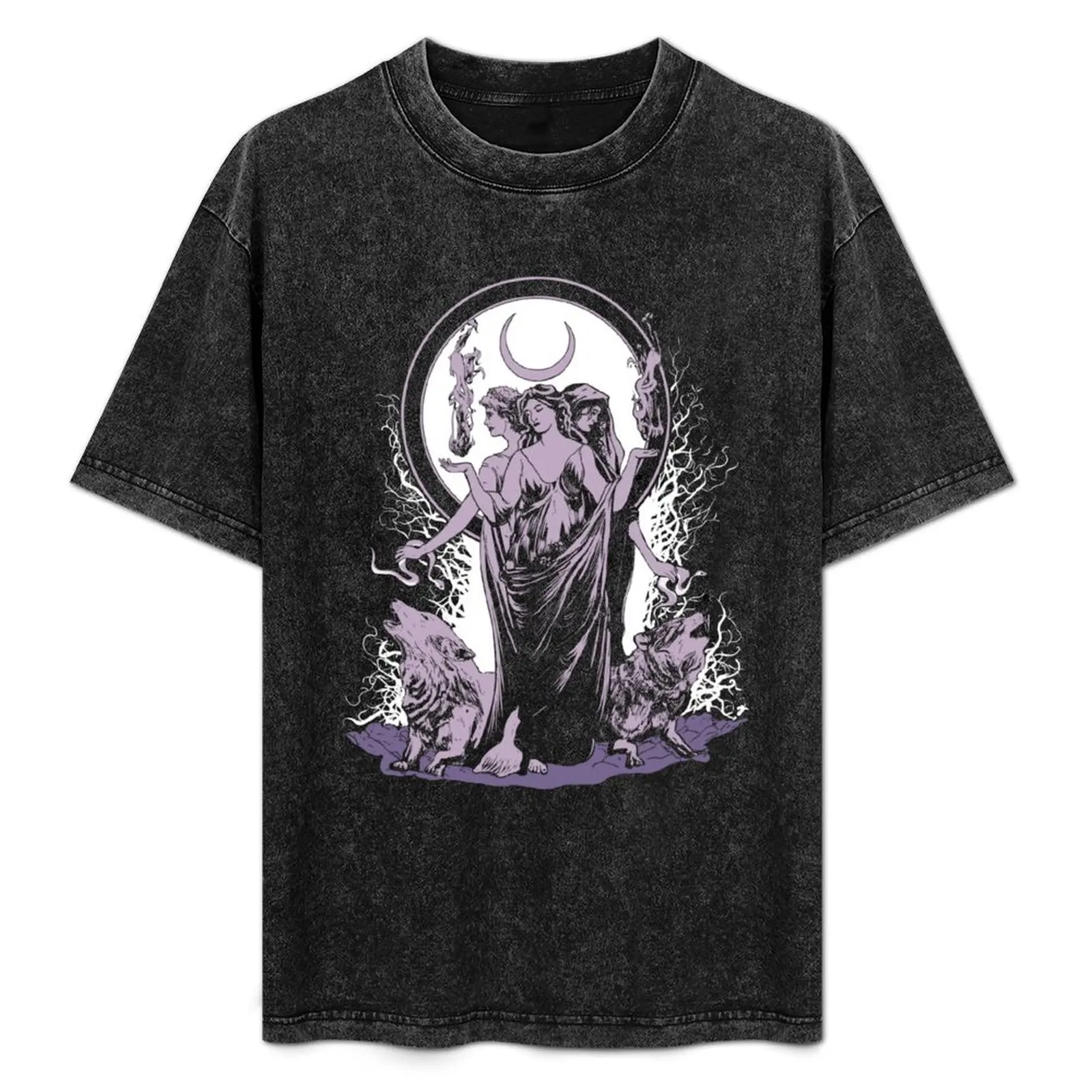 

Hecate - Witchy Print - Moon Goddess Pink T-Shirt Trend Art Print T-Shirt