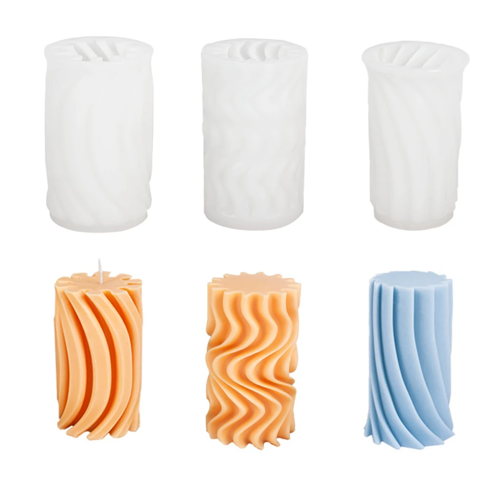 

Twisted striped spiral pattern aromatherapy candle mold DIY Candle Silicone Mold Scented Making Tools 3D DIY Handmade Fragrance