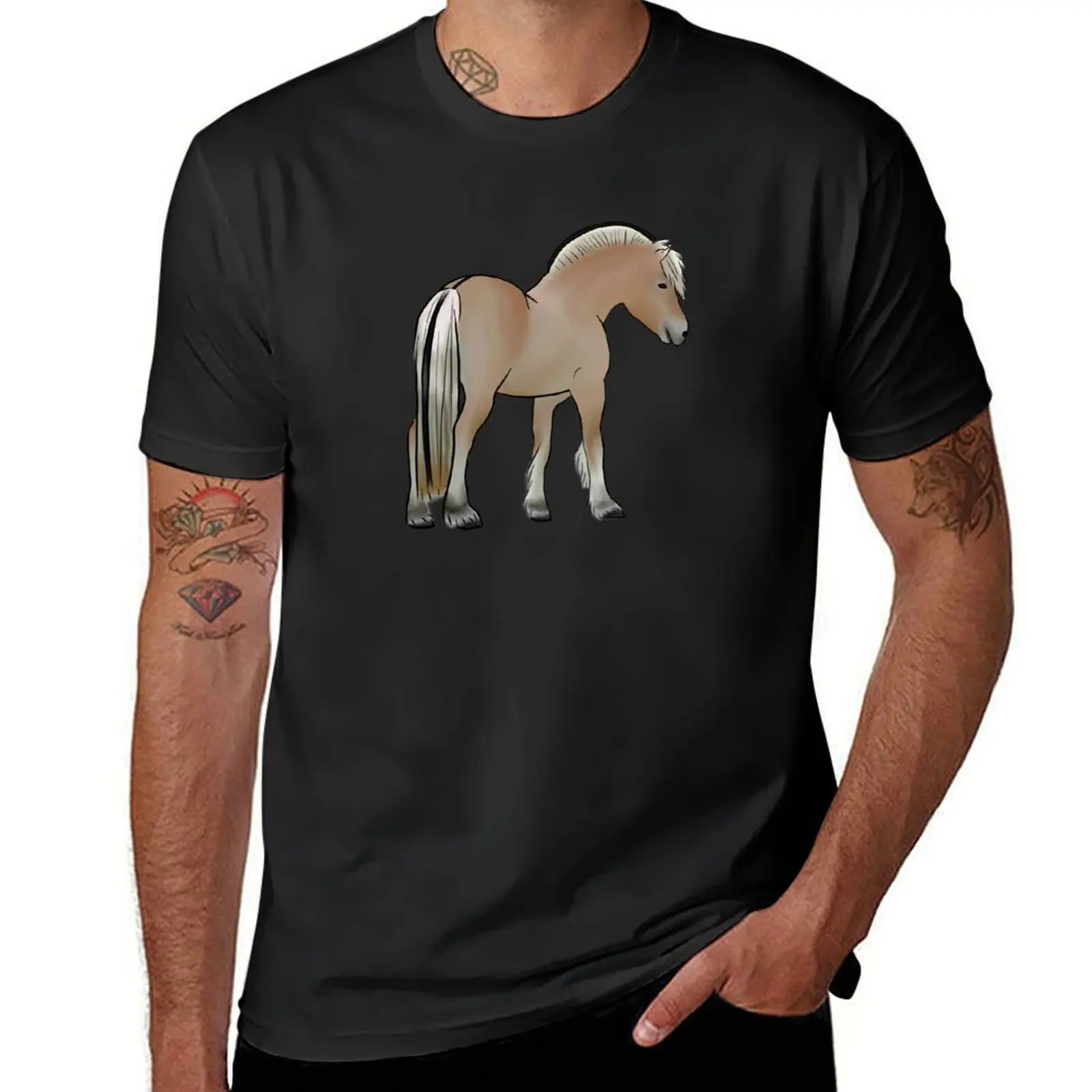 Fjord Horse T-Shirt korean fashion animal prinfor boys customizeds graphics T-shirts for men cotton