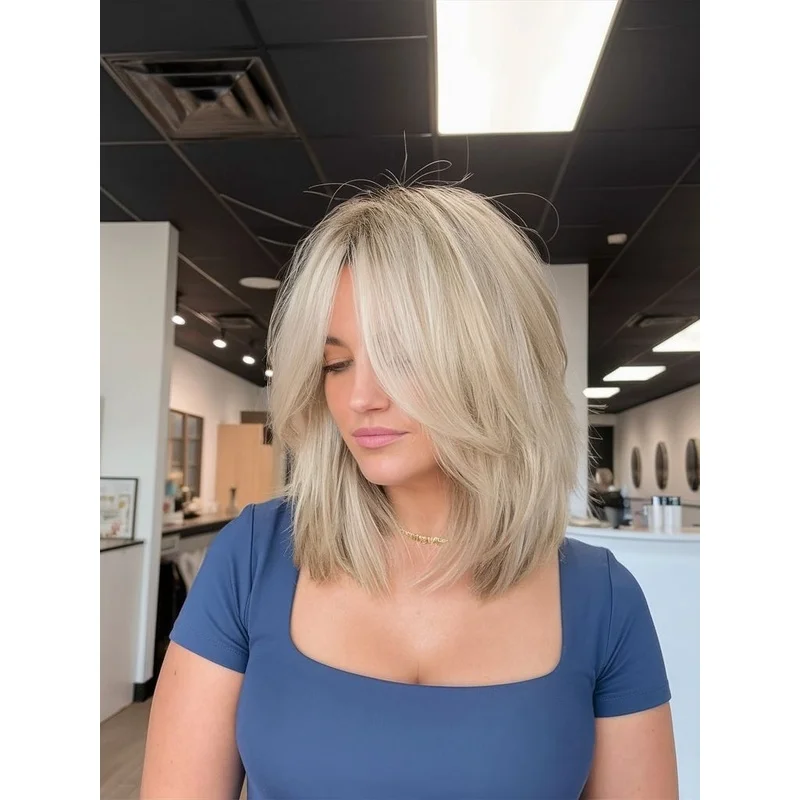 Hair Ombre Beige Blonde Highlight Bob Wigs Lace Front Wigs for Women
