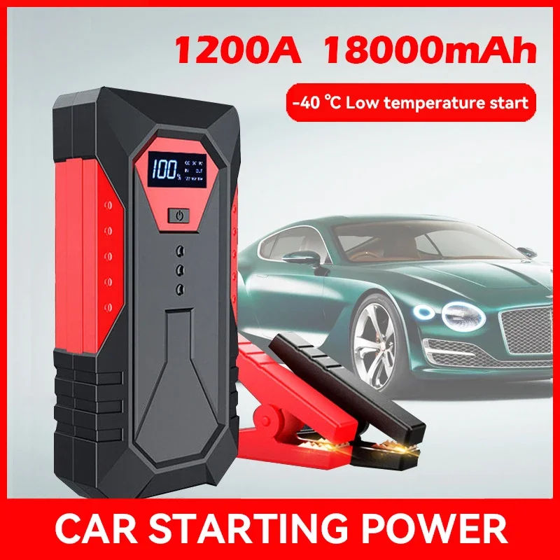 18800mAh Car Jump Starter Portable Power Bank Car Battery Booster 12V  1200A Car Starting Device for Petrol Diesel 6.0L/4.0L