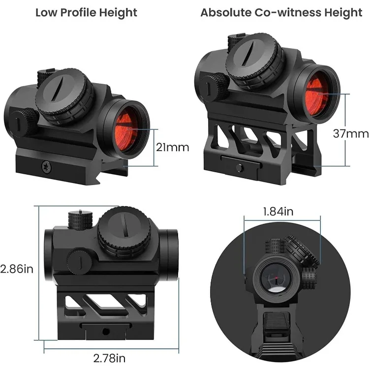 V30 2MOA Red Dot Sight with M37 1.5X - 5X Magnifier Combo, Absolute Co-Witness