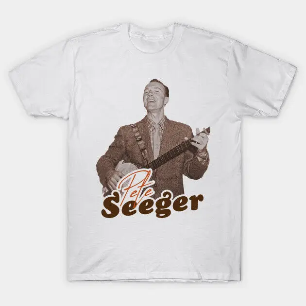 Rainbow Race Folk Music T-Shirt Pete Seeger Playing The   Rivers