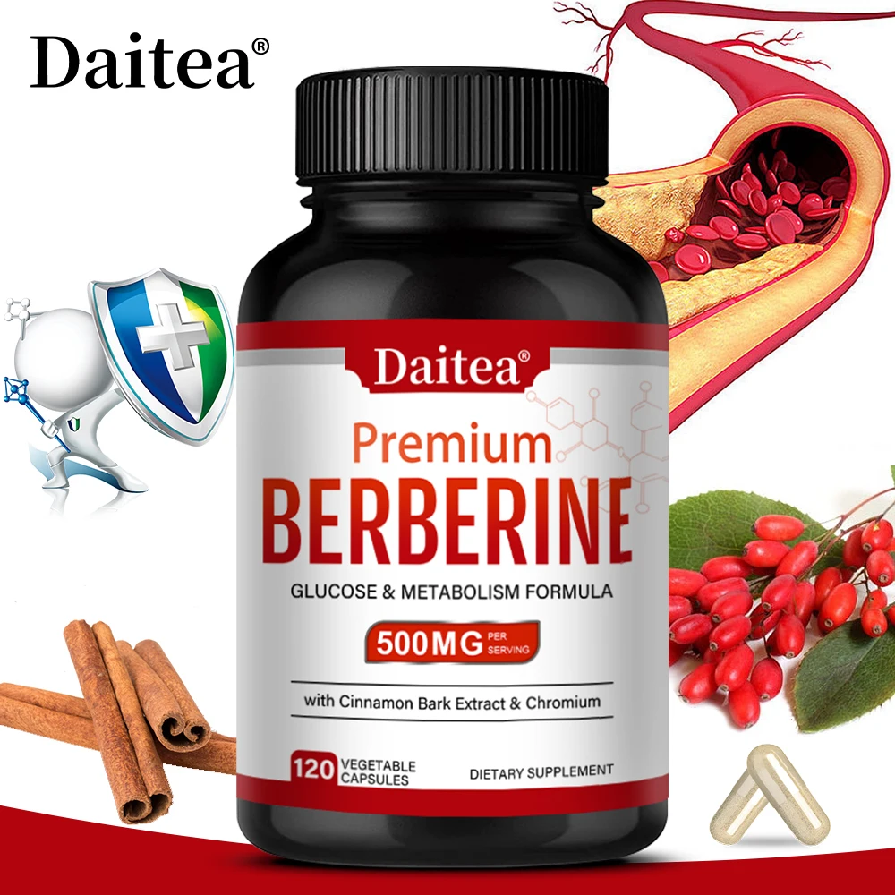 

Berberine Capsules - Improve Intestinal Health, Promote Digestion, Enhance Immunity, Helps with Glucose Levels, Supports Bone