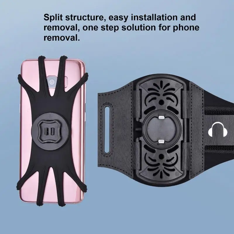 Correndo braço banda braçadeira titular do telefone celular 360 graus de rotação elástica telefone pulseira treino suporte do telefone se encaixa na maioria dos 4 a 7