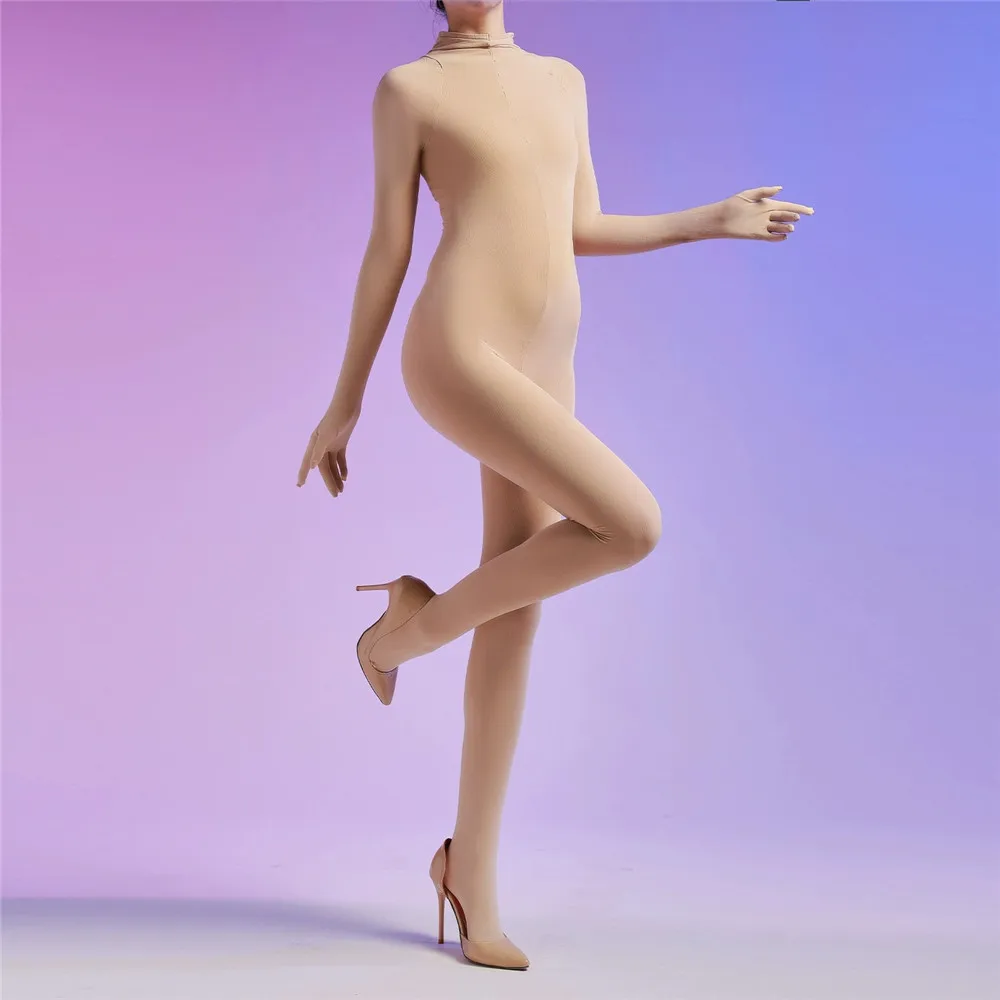 

Sexy Men 120D Glove Sleeve Bodysuit Open Crotch Sexy Tights Bottom Wear Bandage Cocoons Bodyhouse Elastic Maid Leotard
