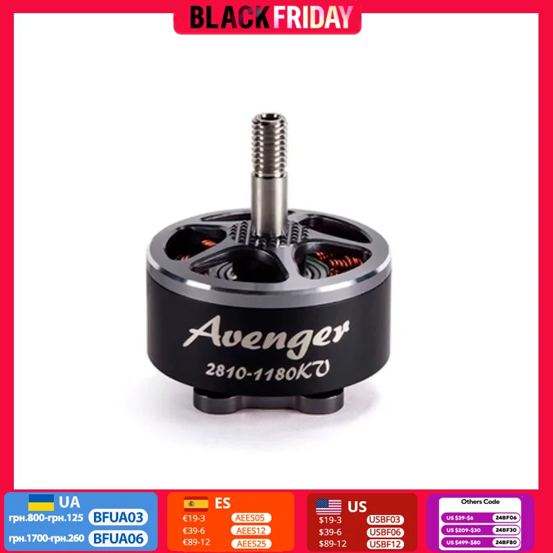 Brotherhobby Avenger 2810 900KV 1180KV 1350KV 1500KV 4-6S Motor for RC Multirotor FPV Freestyle Long Range X-Class