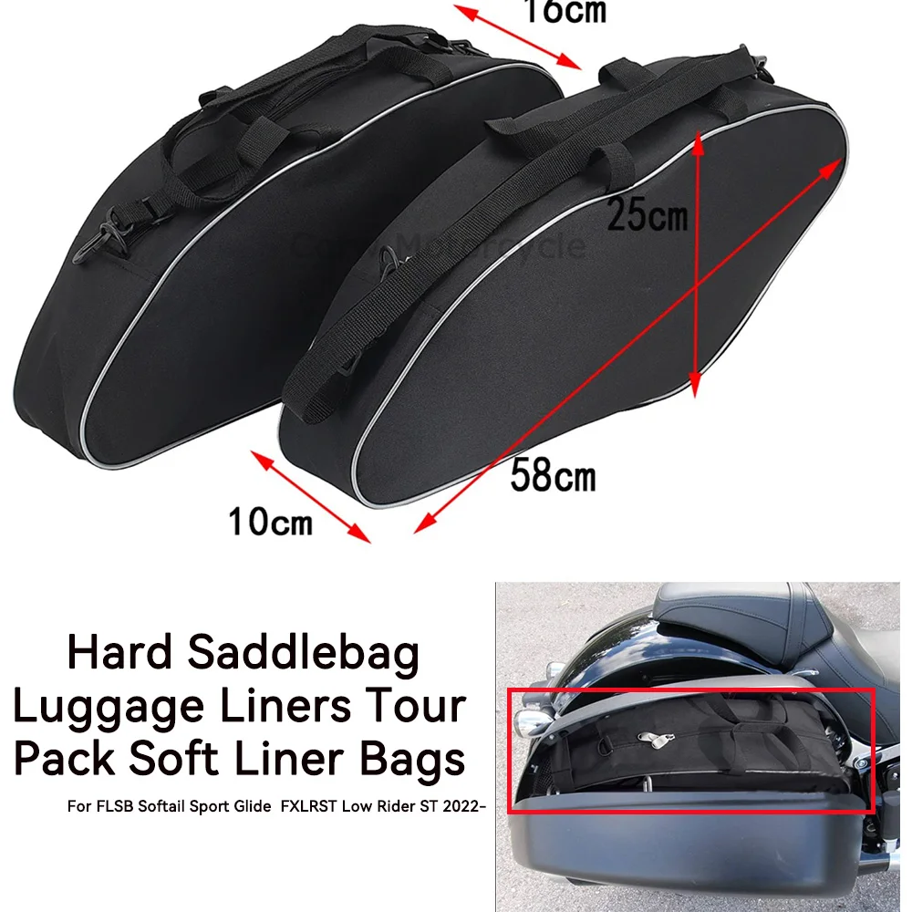 Motorcycle Nylon Hard Saddlebag Luggage Liners Tour Pack Soft Liner Bags For FLSB Softail Sport Glide FXLRST Low Rider ST 2022-