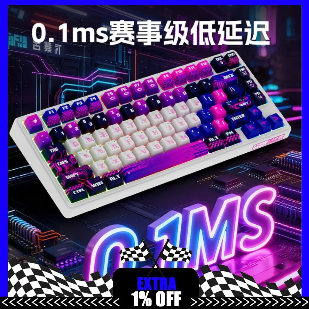 

Rk R75pro Magnetic Switch Mechanical Keyboard Single Mode Wired 0.1ms Low Delay RT0.005mm Hot Swap With Knob Gaming Keyboard PC