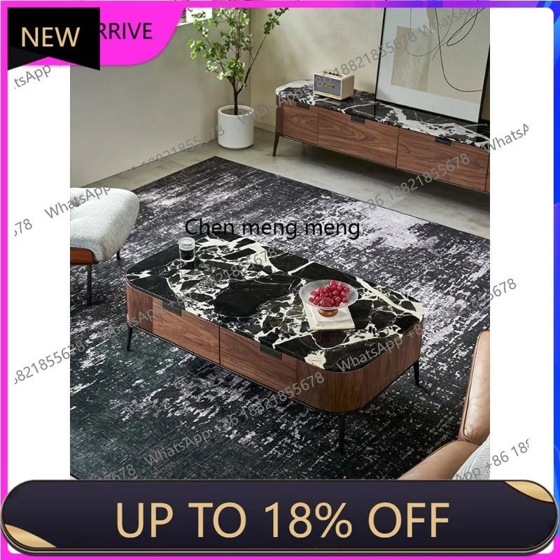 

C88 Italian minimalist natural marble long coffee table senior designer new long coffee table