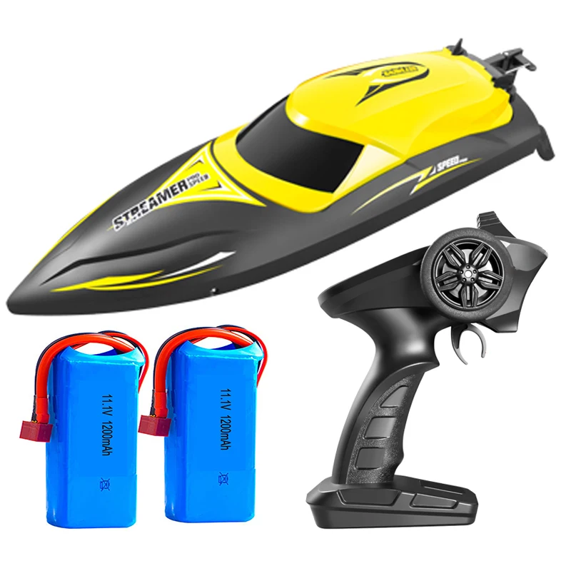 

Medium Brushless Remote Control Boat Fast Updated 2 Batteries For Adults 35km/h With Led On Lake Pool Sea 2.4g Watercraft