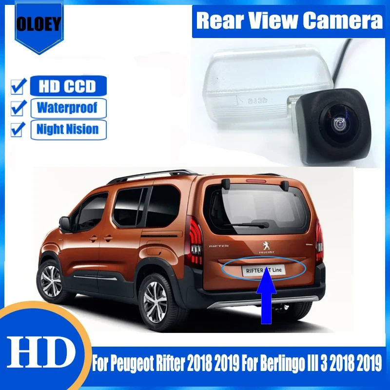 HD Rear View Camera For Peugeot Rifter 2018 2019 For Berlingo III 3 2018 2019 Waterproof Reverse BackUp Parking Camera