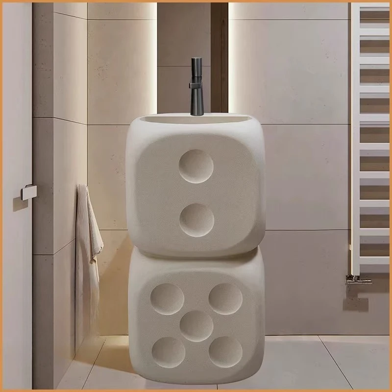 Personalized wash basin integrated floor-to-ceiling washstand creative art hotel pillar basin