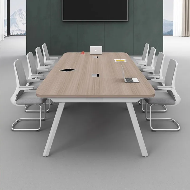 Conference table, long table, conference room table and chair combination, white workbench, small long , desk, desk
