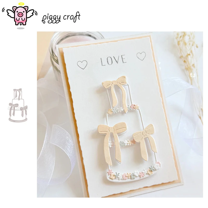 

Piggy Craft metal cutting dies cut die mold Bow cake Scrapbook paper craft knife mold blade punch stencils dies
