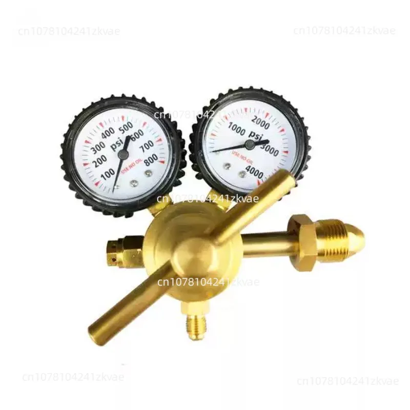 Shock-Resistant Nitrogen Oxygen Regulator, M44 Brass High Pressure Valve, G5/8 CGA580 Fitting With Precision Pressure Gauge