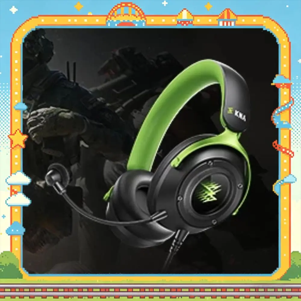 KNA Dark Pivot Wired Over‑Ear Gaming Headset FPS E‑Sports Headphone ENC Noise-canceling Mic Vibration Engine Sound Positioning