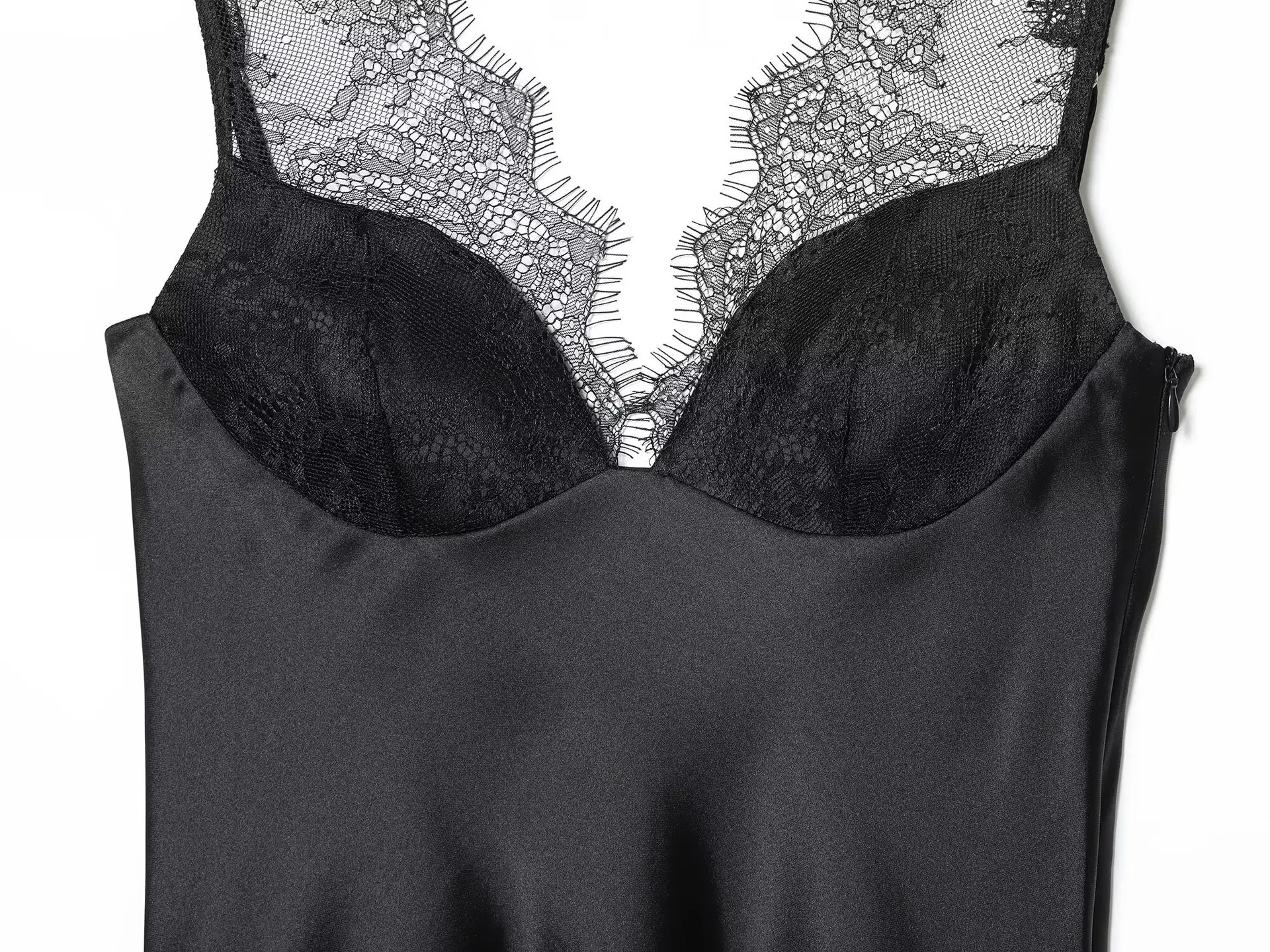 النمط الأوروبي والأمريكي لخريف 2025 تصميم عصري جديد بحمالات من الدانتيل والساتان الفرنسي #5