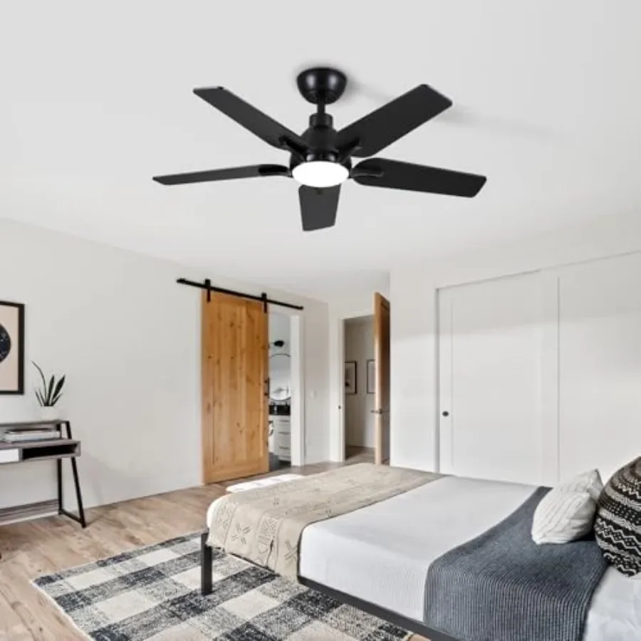 FirmHome StoreCeiling Fans With Lights: Indoor Ceiling Fan For Bedroom Living Room - 5 Blades Dimmable Small Ceiling Fans With R
