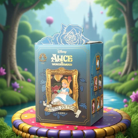 Disney Alice Museum Collection Caixa Cega Ornamento de Princesa Decorado com Presente Bonito Alice no País das Maravilhas