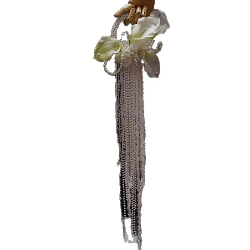 Niche flower pearl waterfall bouquet feeling engagement wedding dress photo props to give girlfriends wedding gifts