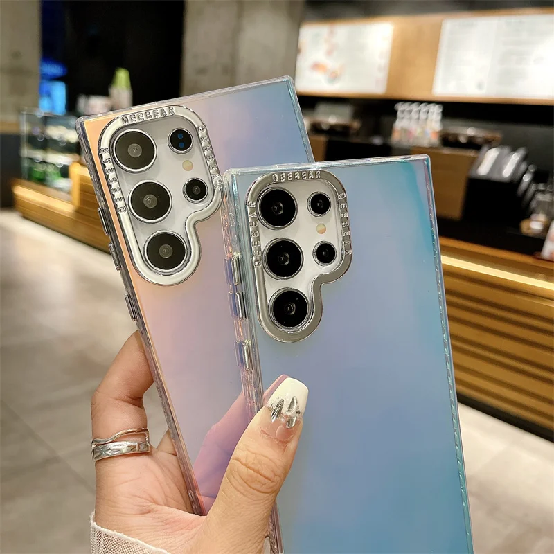 تألق الليزر IMD لامعة قضية الهاتف لسامسونج S23 + S24 زائد S25Ultra S22U غطاء كامل نحيل شل حماية الجسم #6